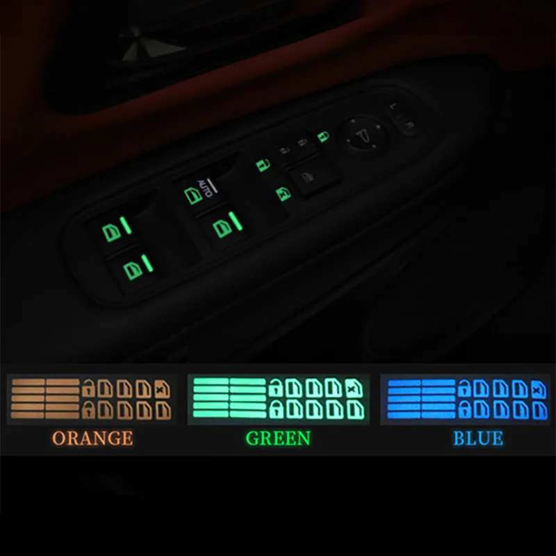 

For Hyundai Kona tucson I30 IX35 2005-19 Car Styling Car Door Window Lift Window Button Sticker Car Sticker Luminous decoration