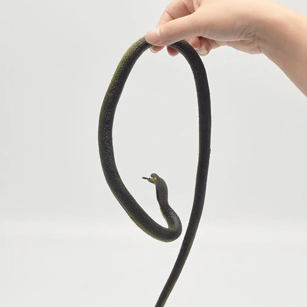 

Simulation Funny Toy Tricky And Scary Black Green Field Snake Prank Gift Novelty Soft Rubber Fake Snake