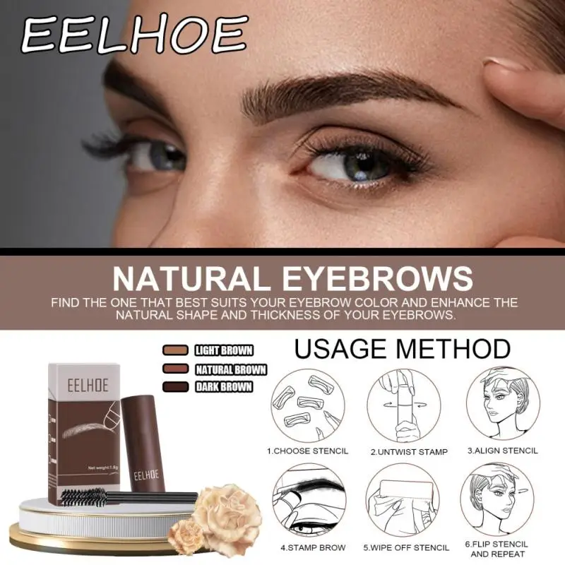 

Профессиональная пудра для бровей Eelhoe, 3 цвета, тонировка для бровей с карточкой для коррекции формы и кисточкой для начинающих TSLM1