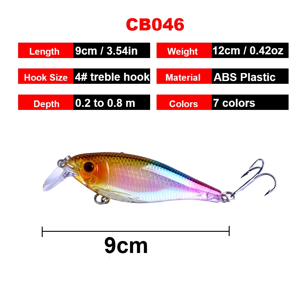 1 шт 9 см 12g дребезжащий Crankbait дайвинг с неглубоким погружением искусственная