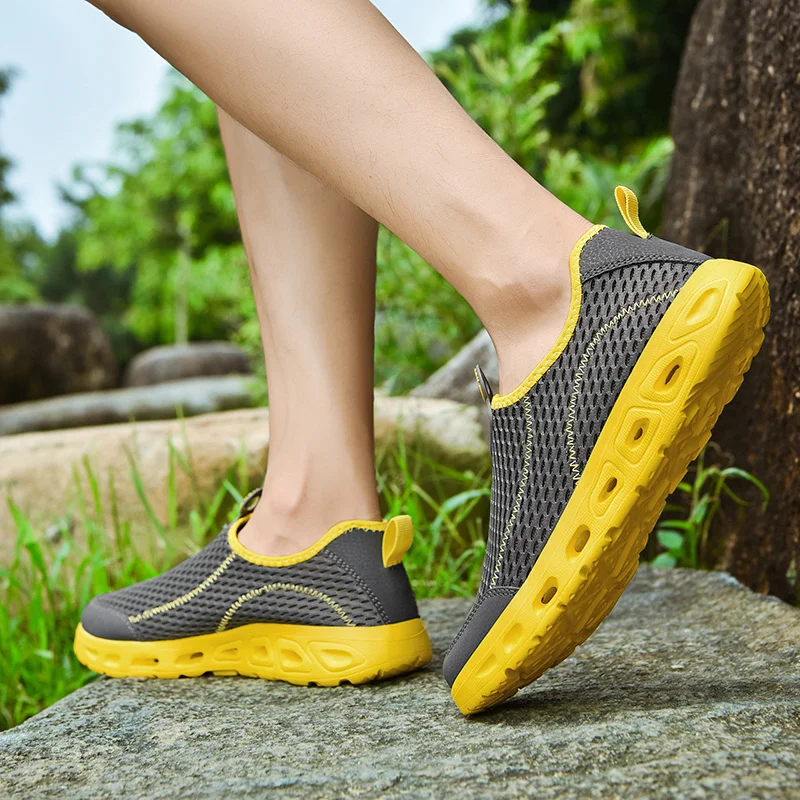 JIEMIAO Mesh Breathable Climbing Shoes Men Mountain Treking Hiking Shoes Man Non-slip Camping Outdoor Sports Shoes Size 39-48