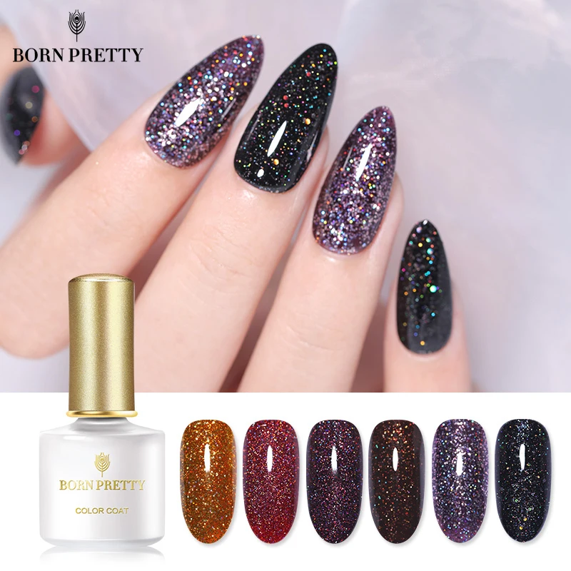 Гель лак BORN PRETTY для ногтей с блестящими блестками УФ гель глазирования глубокого