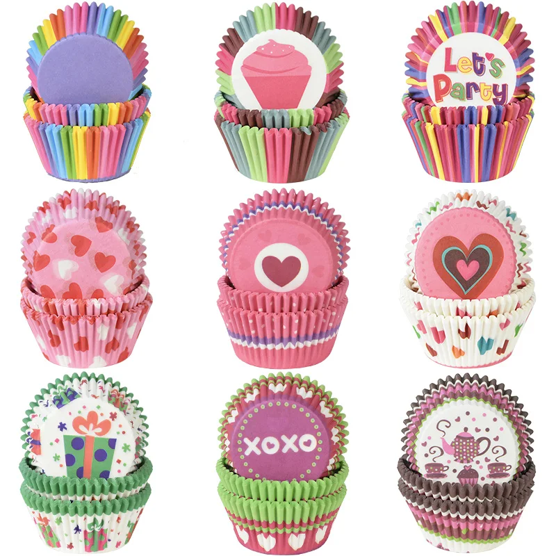 

100Pcs Macaron Muffin Cupcake Paper Cups Cupcake Liner Baking Muffin Box Cup Case Party Tray Cake Tools Birthday Party Decor