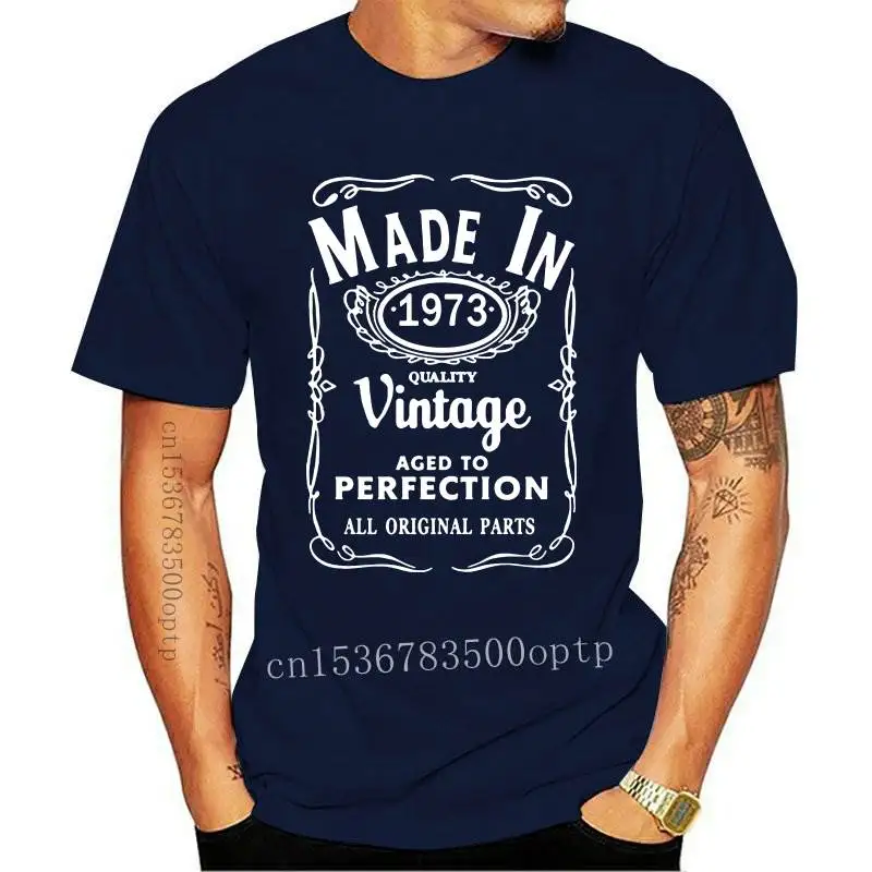 

New Made In 1973 T-Shirt Born 48rd Year Birthday Age Present Vintage Funny Mens Gift Men's Top Tees
