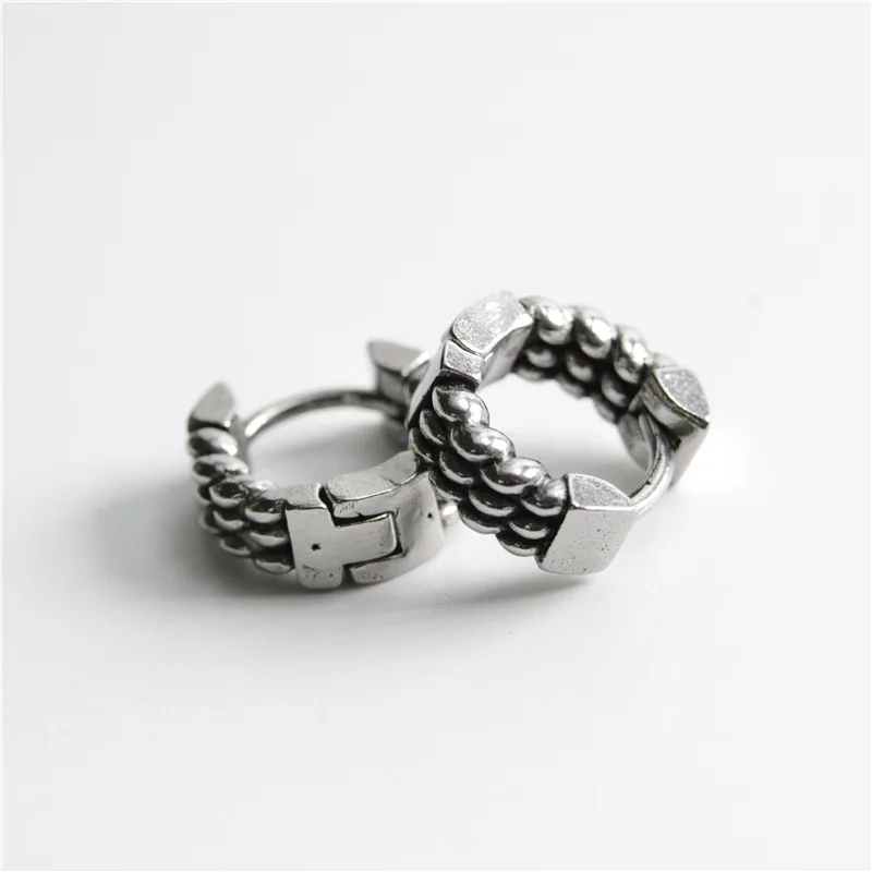 

1pc European American Simple Twist Rope Earrings Stainless Steel Retro Style Hip Hop Men's Trend Party Fashion Jewelry Gifts