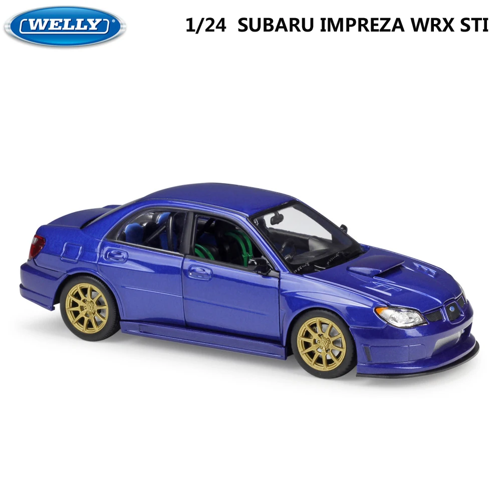 WELLY литая машина масштаб 1:24 SUBARU WRX STI симулятор Классическая Металлическая Модель