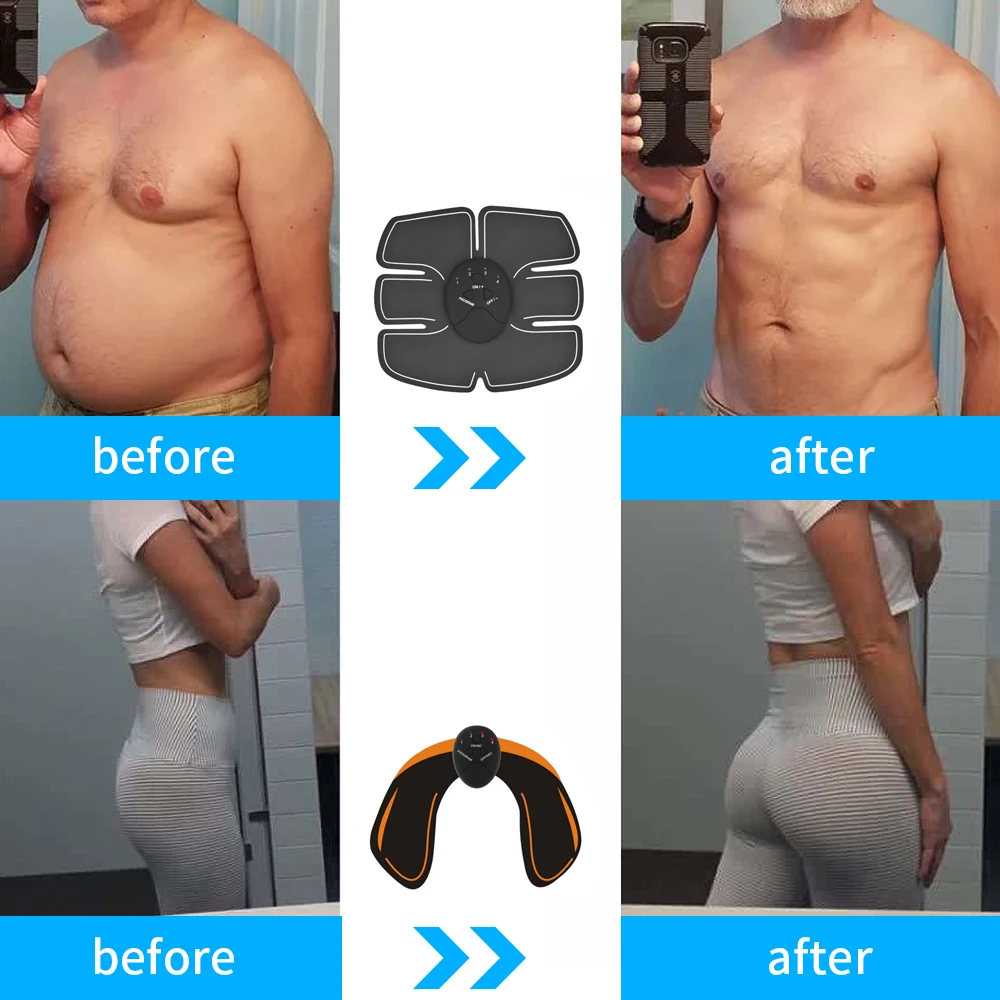 

Wireless Electric Ems Muscle Stimulation Trainer ABS Fitness Buttocks Butt Lifting Body Slimming Massager Weight Loss Stickers