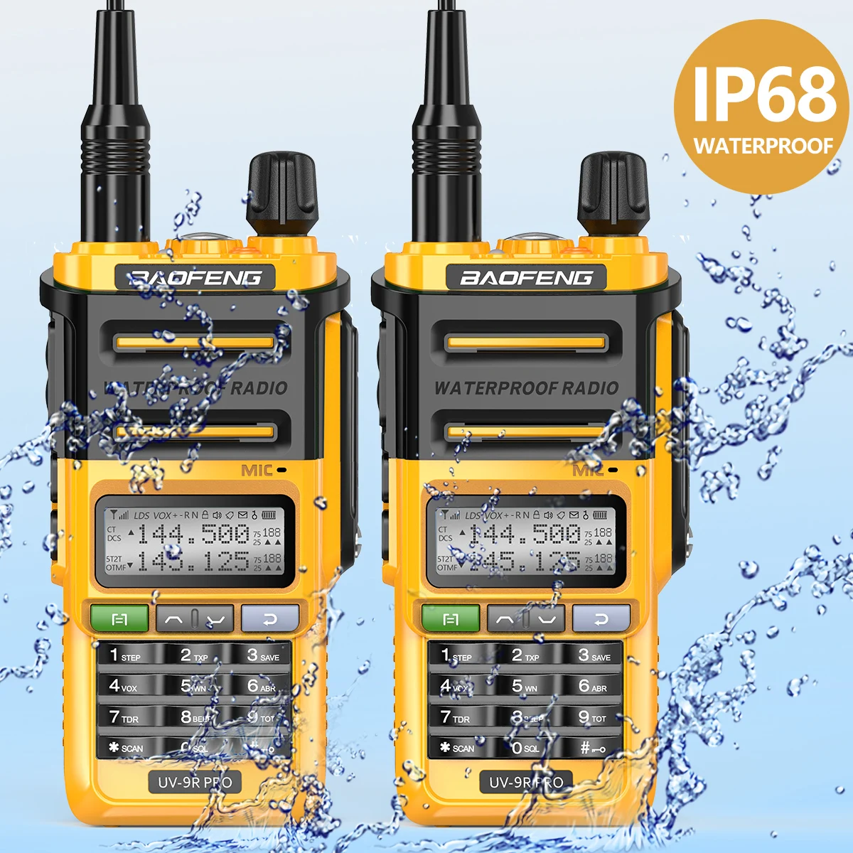 Рация Baofeng UV-9R PRO IP68 водонепроницаемая Двухдиапазонная 136-174/400-520 МГц 2 шт. |