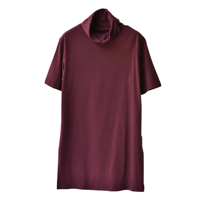 MICOCO T2025A с высоким воротником средней длины многоцветные футболки коротким