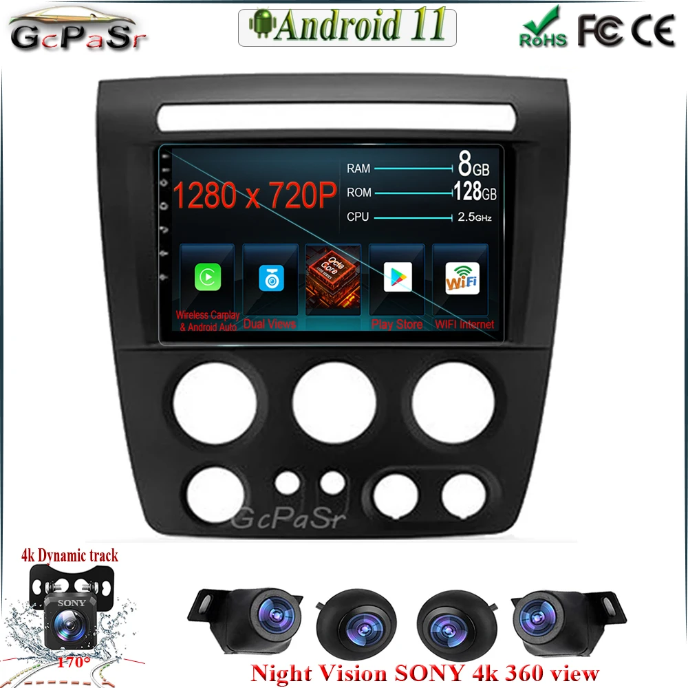 9 дюймов Android 11 Авто для Hummer H3 1 2005 - 2010 автомобильное радио Авторадио