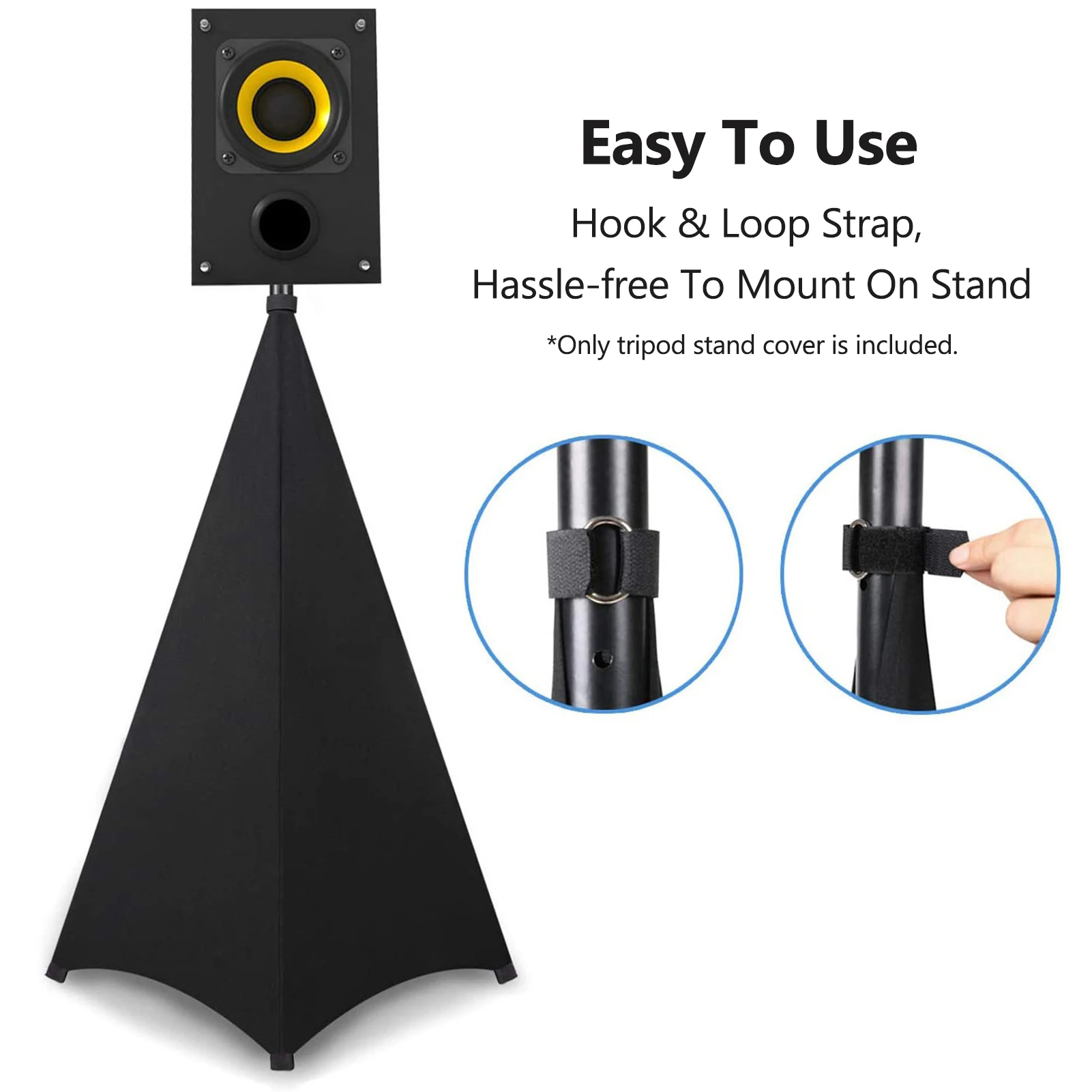 Universal Dj Light Speaker Stand Cover Triple Sided Tripod Skirt Scrim Stretchable Material (Tripod Not Included) | Спорт и