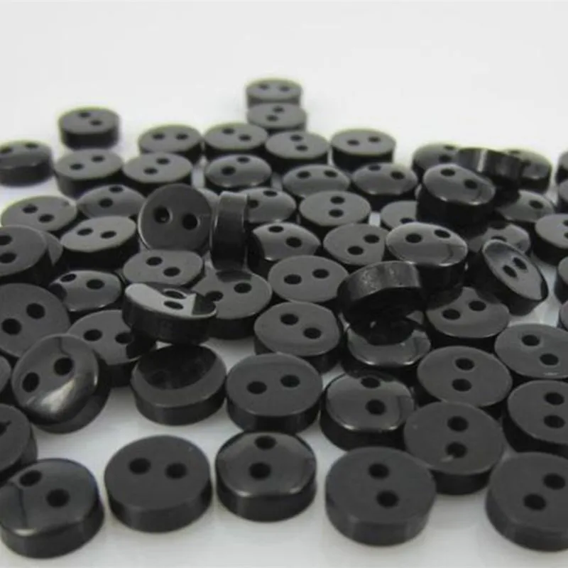 Мини-полимерные пуговицы черного цвета для шитья или скрапбукинга 400 шт. 6 мм | Дом