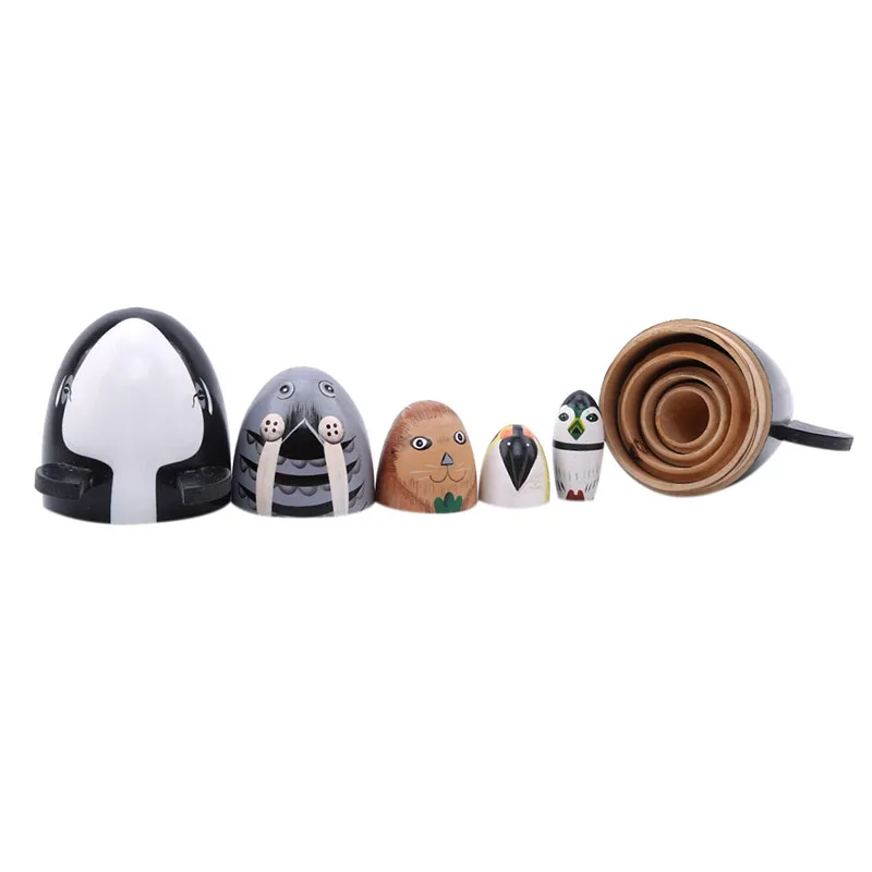 Деревянная ручная роспись русские куклы Животные Sealife КИТ мультфильм обезьяна