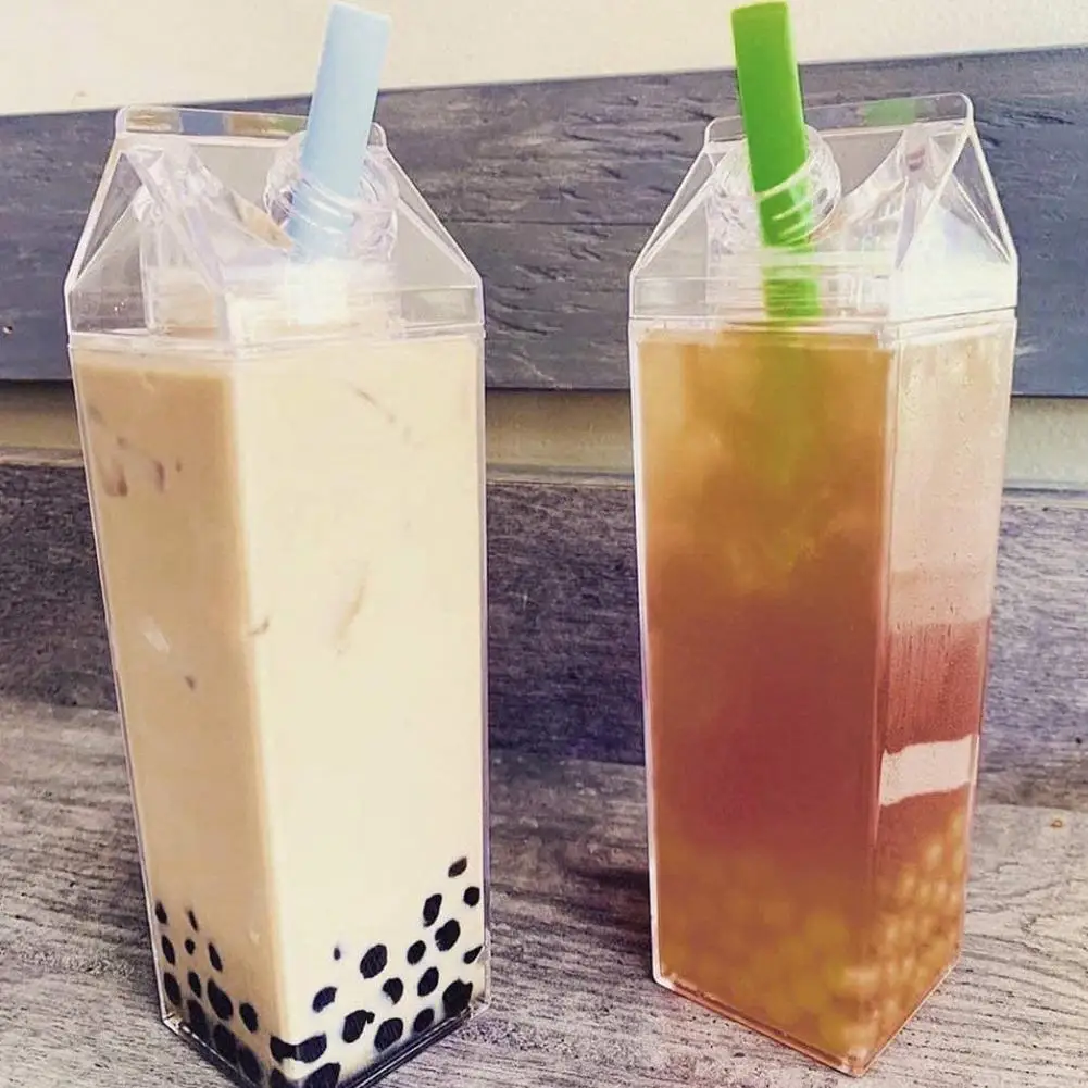 

500mL Water-Bottle Drinkware Shaker Sports Square Milk Water Bottle Bpa Free Waterbottle Transparent Reusable Water Jug Bottles