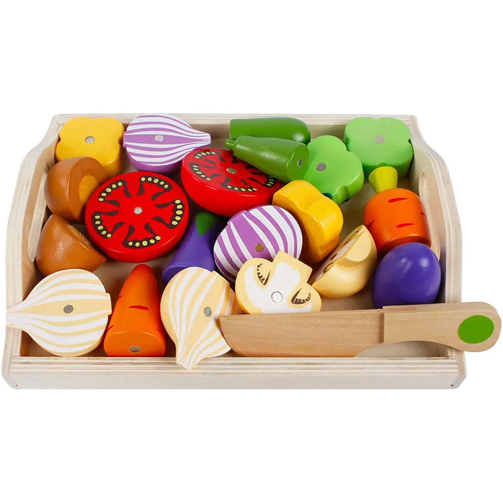 

Детские магнитные столовые приборы, кухонные игрушки, деревянные сочетание фруктов и овощей для девочек