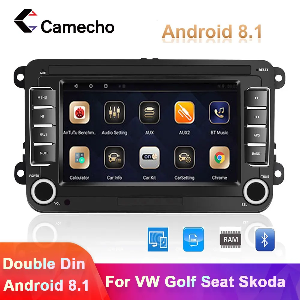 Camecho 2 din Android 8 1 автомобильный радиоприемник мультимедийный плеер GPS