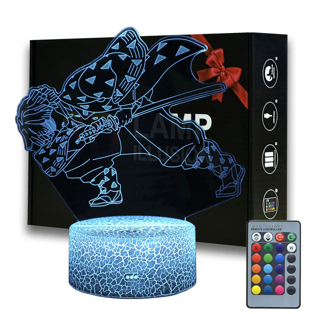 

3D Illusion Desk Lamp Anime Demon Slayer Agatsuma Zenitsu Figure for Kids Child Bedroom Decor Cool Kimetsu No Yaiba Lamp Gift