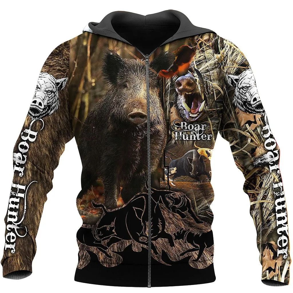 

Wild Boar Hunter 3D All Over Printed Hoodies Autumn Fashion Casual Sweatshirt Unisex Hip Hop Jackets L0359