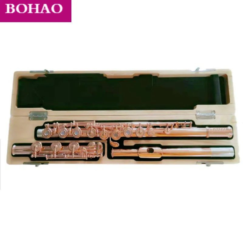 Новый флейта BOHAO Позолоченные профессиональная роза золото конструкции клавишу C