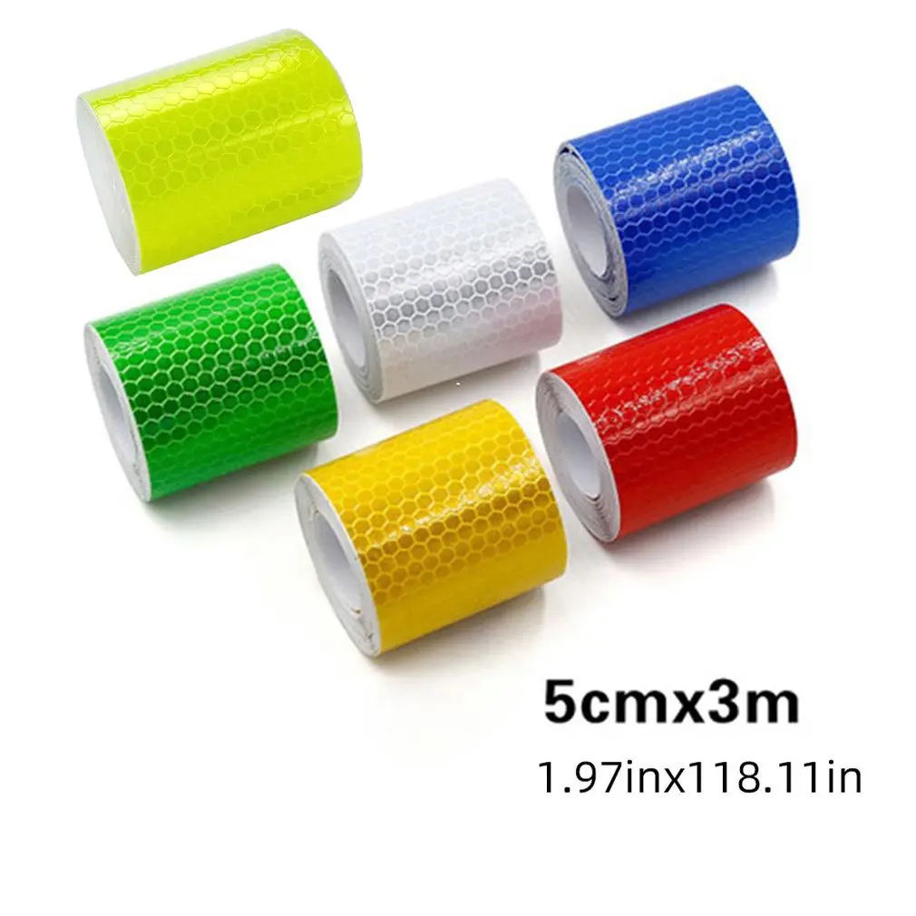 

NEW 5CM*3M Width Long Self-adhesive PVC Reflective Safety Warning Tape Road Traffic Construction Site Reflective Arrow