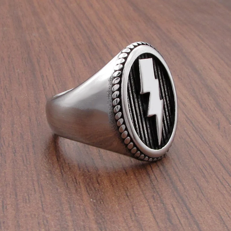 Бесплатная доставка панк молния шаблон 316L нержавеющая сталь геометрические