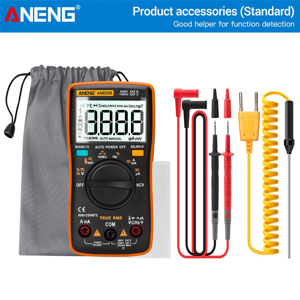

ANENG AN8009 Digital Multimeter Transistor Testers Capacitor True-RMS Tester Automotive Electrical Capacitance Meter Multimeter