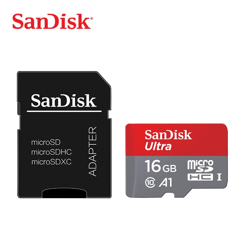 16 ГБ Флеш-карта памяти sandisk, 256 ГБ, 16 ГБ, 32 ГБ, микро-карта, 64 ГБ, 128 ГБ, класс 10, SDHC/SDXC, карта Micro sd, карта памяти для камеры - Емкость: 16 ГБ
