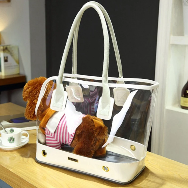 Милая прозрачная маленькая сумка для путешествий с кошкой и собакой переноски