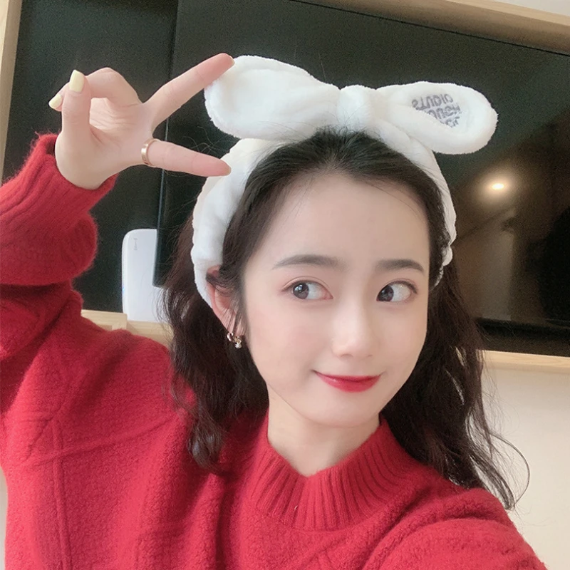 

Coral Fleece Turban Women's Shower Headband Elastic Fashion Headband Bow Hair Accessories Soft Headband
