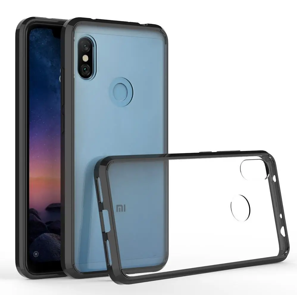 100 шт./лот прозрачный акриловый + ТПУ чехол-накладка для Xiaomi Note 8Pro 8 7 6Pro 5Pro - купить