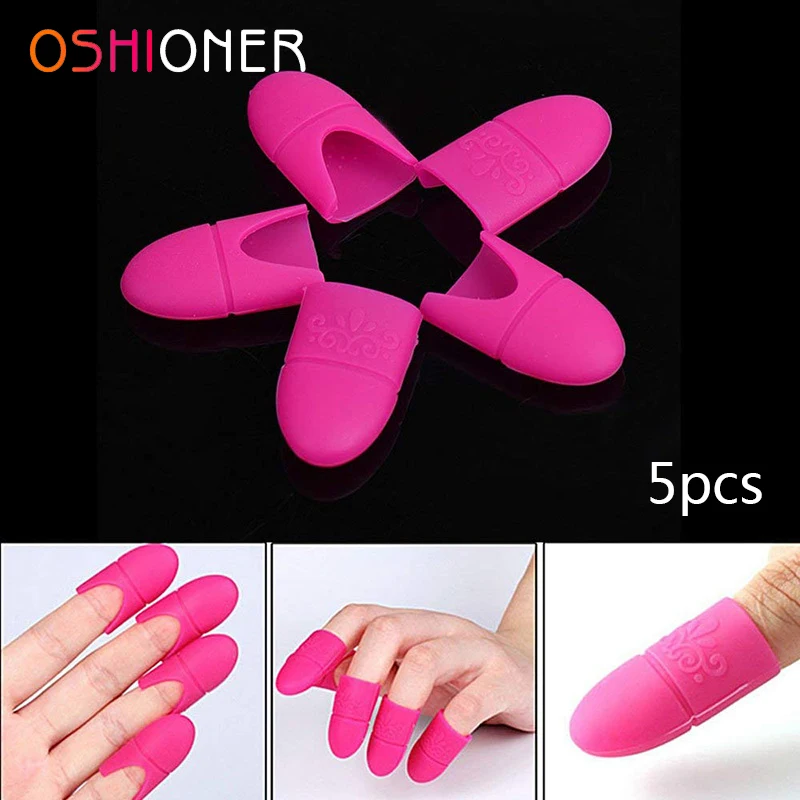 OSHIONER 5 шт./компл. для дизайна ногтей отмачиваемый зажим силиконовое средство