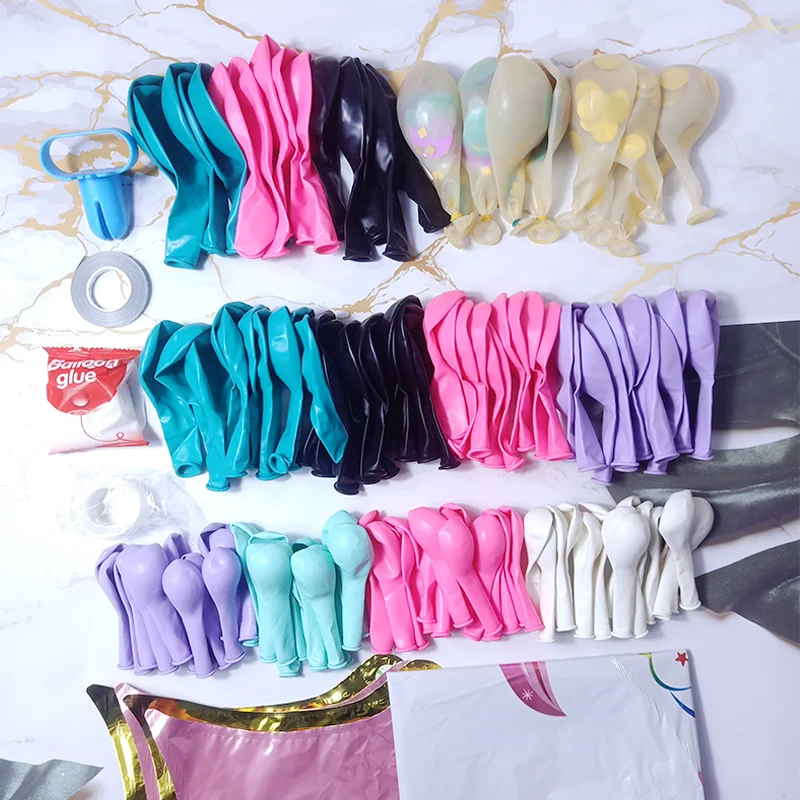 Arco de globos de unicornio de 134 piezas, decoraciones para fiesta de primer cumplea&ntilde;os, globos inflables de l&aacute;tex para ni&ntilde;os y ni&ntilde;as, Kit de guirnalda-3