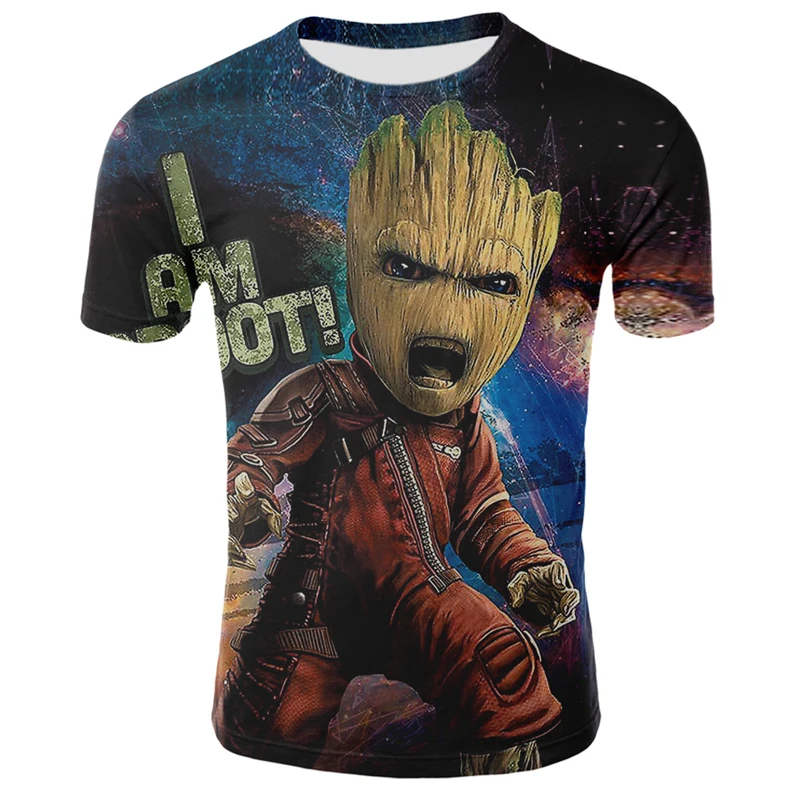 

Summer hot sale Groot Galaxy Guard 3D printed T-shirt men's clown face men's t-shirt short sleeve fun T-shirt tops and T-shirts