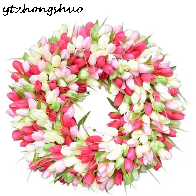 35 см в форме тюльпана от венок искусственные украшения из ротанга кольцо спереди