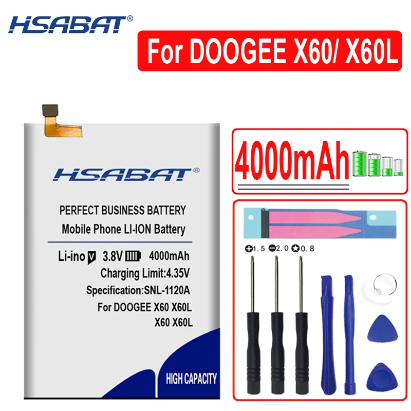 Аккумулятор HSABAT BAT17582580 2800-4950 мАч BAT17613360 BAT17603360 Для DOOGEE X10 X20 X20L X30 X50 X60 X70 BAT18702000 BAT18724000