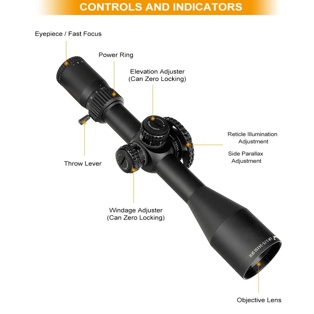Ohhunt LR 5 75-34x50 SFIR охотничий прицел боковой Параллакс мил-дот стеклянная
