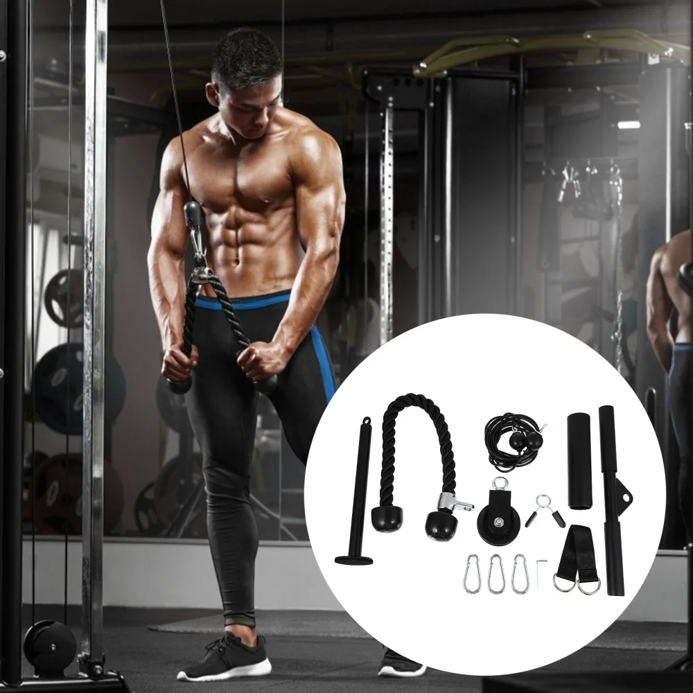 

1 Set Metal Triceps Rope Down Cable Machine Attachments Pulley System