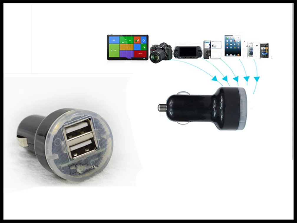Автомобильное двойное usb зарядное устройство для смартфона планшет