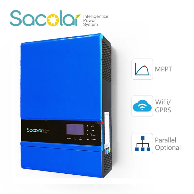 

5kw pure sine wave inverter 48vdc to 230vac with 80A MPPT and 60A AC charger built inside made in China