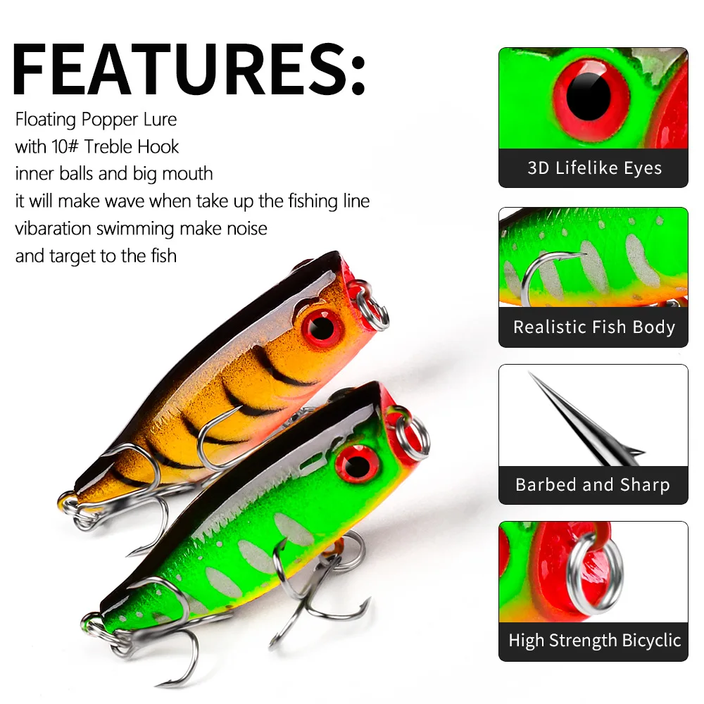 Popper плавающий Воблер для рыбной ловли 4 5 см 3 г рыболовная снасть воблер