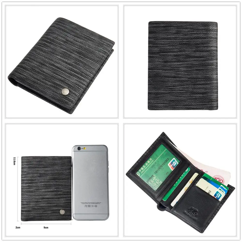 BISON джинсовый известный бренд Ретро винтажный кошелек из натуральной кожи