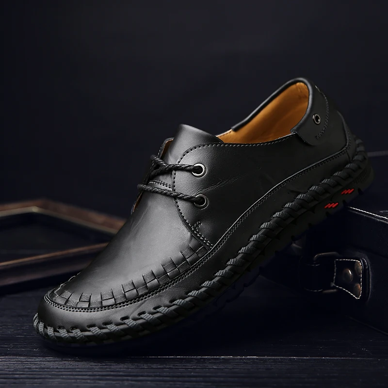 Новая кожаная мужская повседневная обувь ручной работы модные дизайнерские