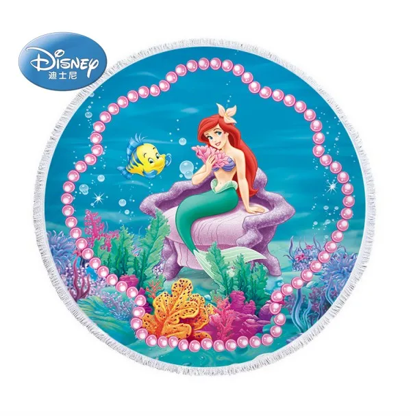 Mermaid 2 Пляжное полотенце из микрофибры с рисунком Минни Микки Мауса, Стич спадермана Софии, спортивное банное полотенце с кисточками для детей, мам - Цвет: Mermaid 2