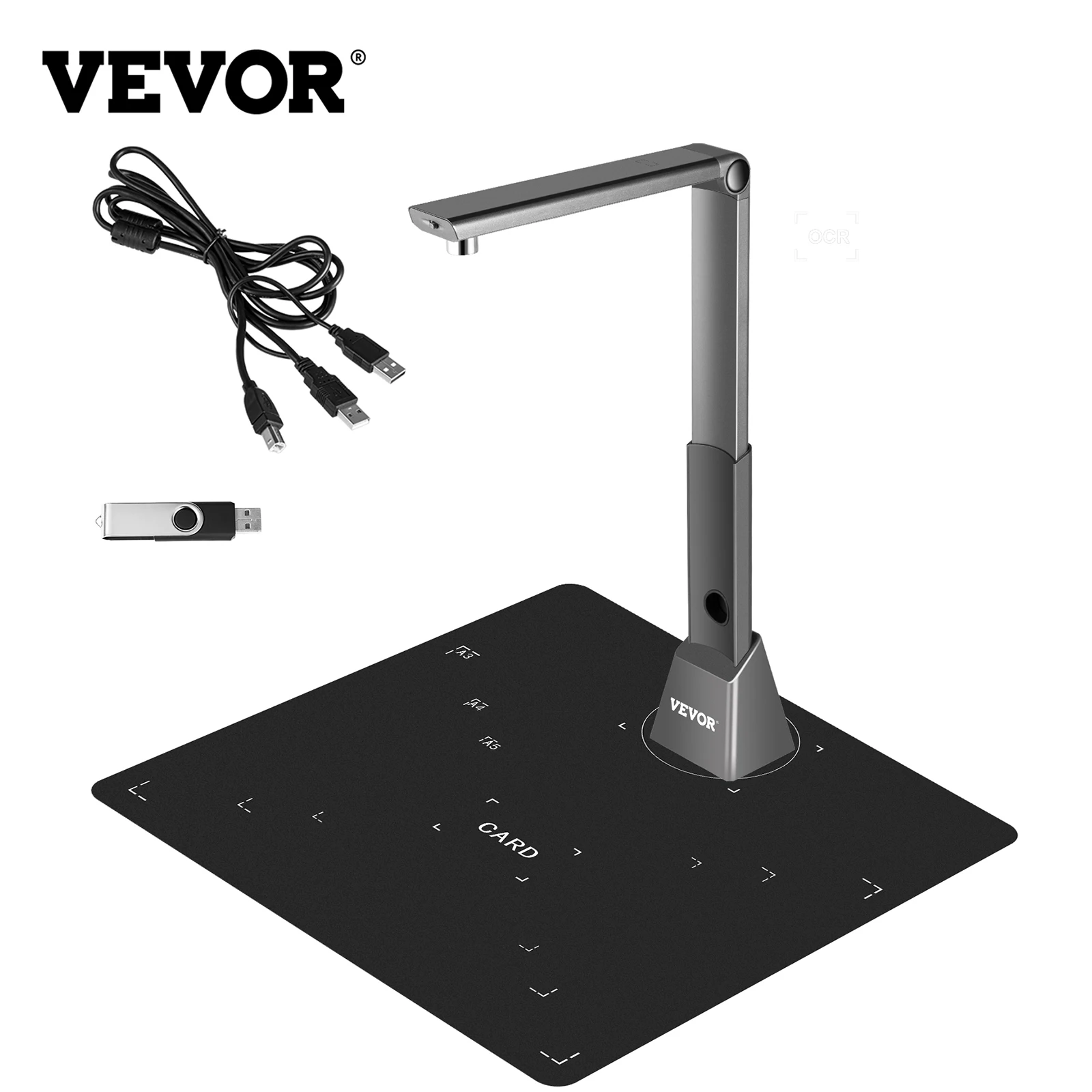 

VEVOR A3 10mp HD Pixel Portable Book Photo Document Scanner Camera Capture W/ LED Light OCR WORD/PDF Creating And E-Book Making