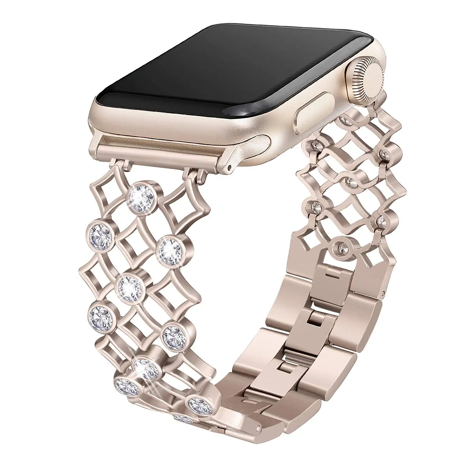 Женский ремешок из нержавеющей стали со стразами для Apple Watch 38 мм 42 мм 40 мм 44 мм ремешок iwatch Series 4 3 2 1 ремешок для наручных часов