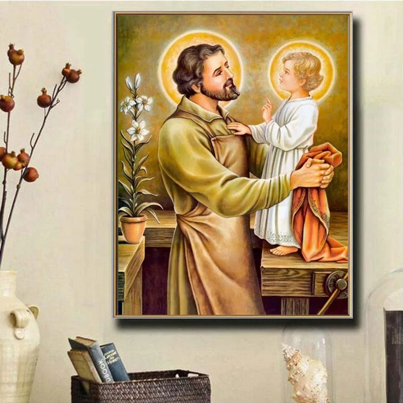 5d DIY Diamond Painting Religion Icons Mosaic Cross Stitch Family Embroidery Art Accessories For Living Room  Дом и