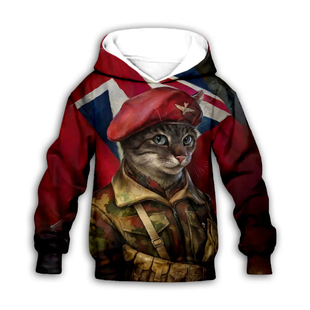 

Детский спортивный костюм на молнии, с 3D-принтом кота