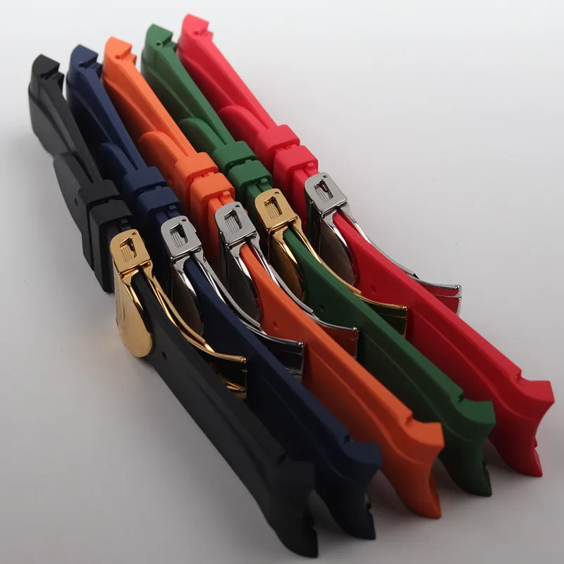 Ремешок силиконовый для наручных часов 22 мм мягкий резиновый браслет с