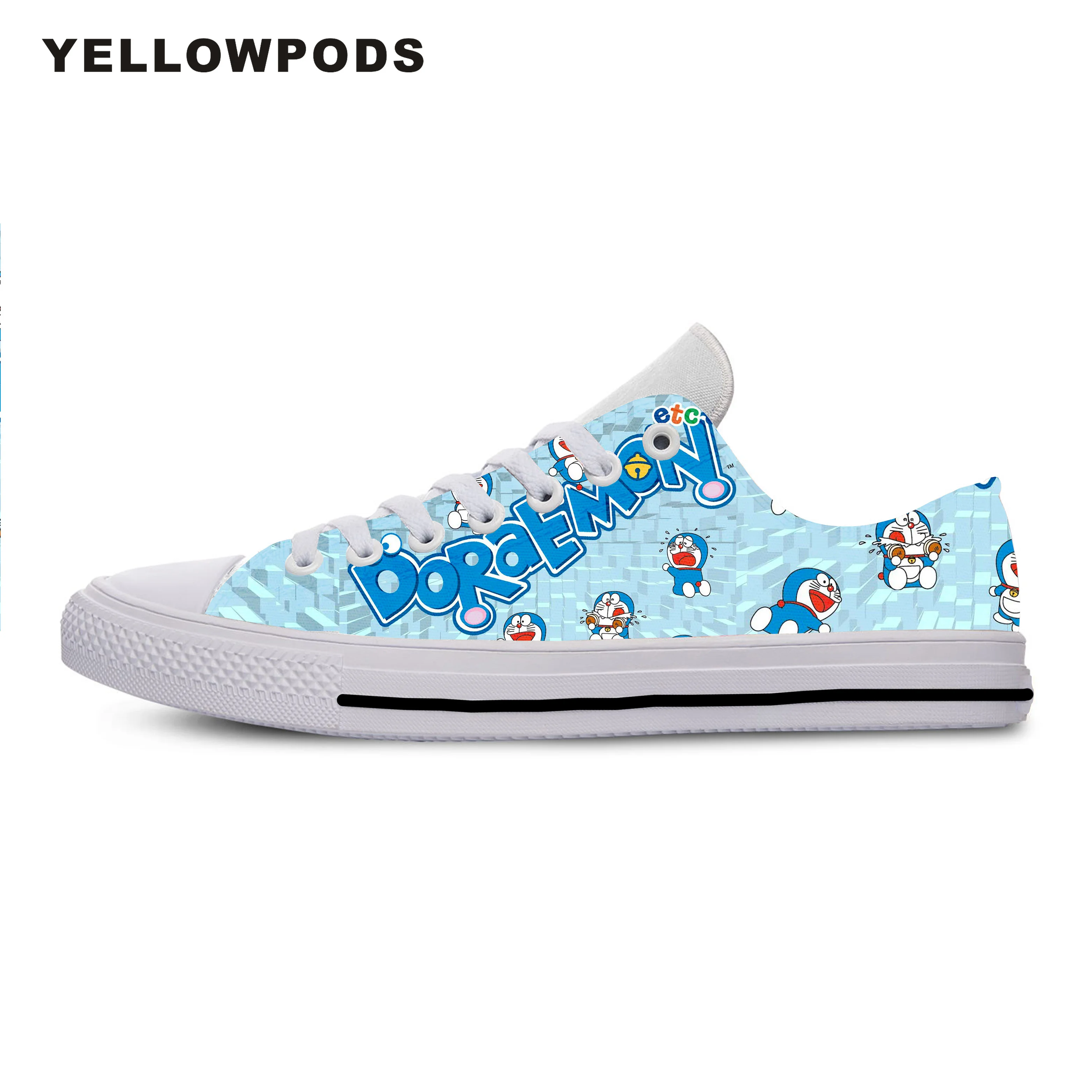 

New Canvas Men Casual Shoes Doraemon Hot Fashion For Men/women High Quality Harajuku 3D Printing Doraemon Off White Shoes Man