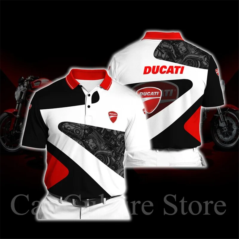 

Ducati Logo Pure Cotton High Quality Men's Polo Shirt Short Sleeve Fashion Casual Shirt Men's Sports Academy Printed Top